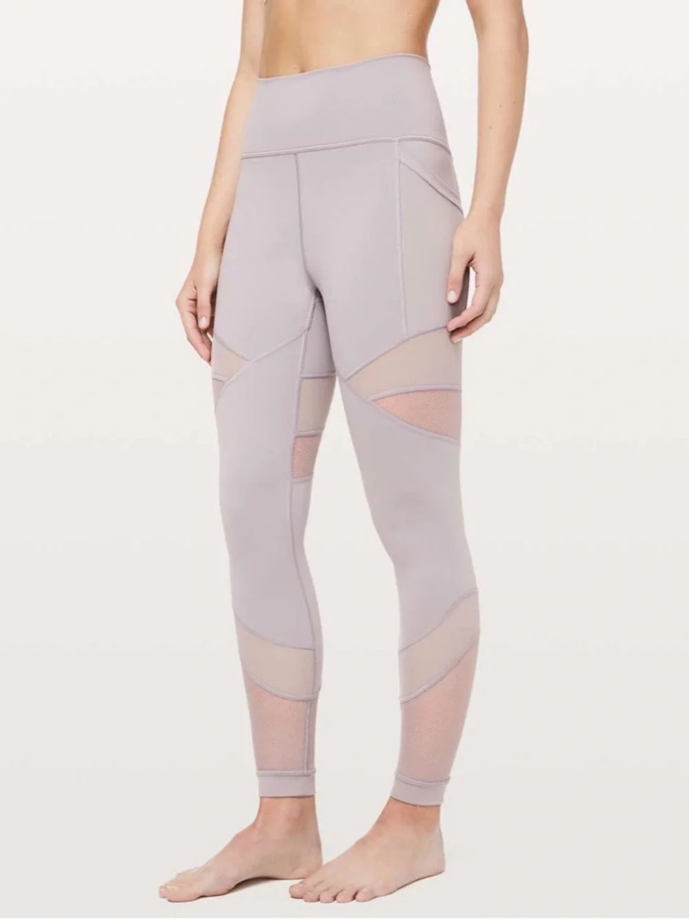 Lululemon Forget The Sweats 25” Mesh Leggings Dark Chrome